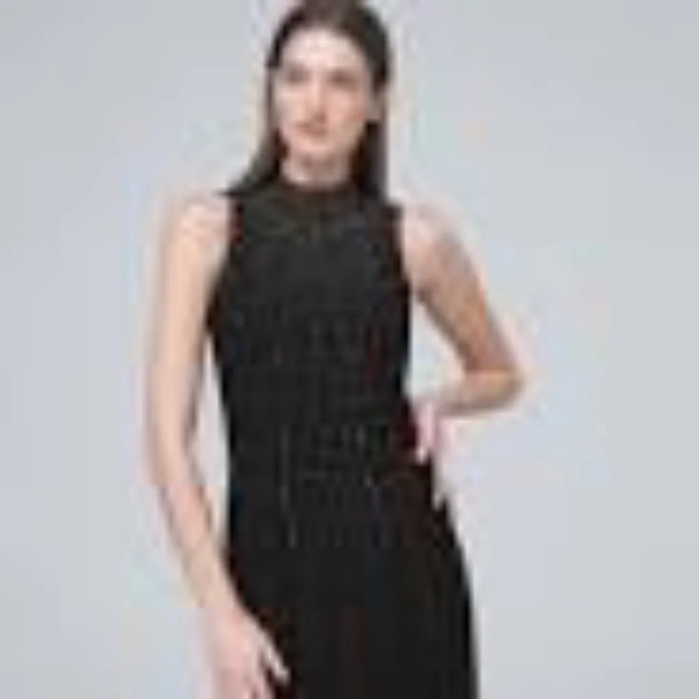 WHBM Black Embellished Shift Dress in sz small EUC - Picture 2 of 8